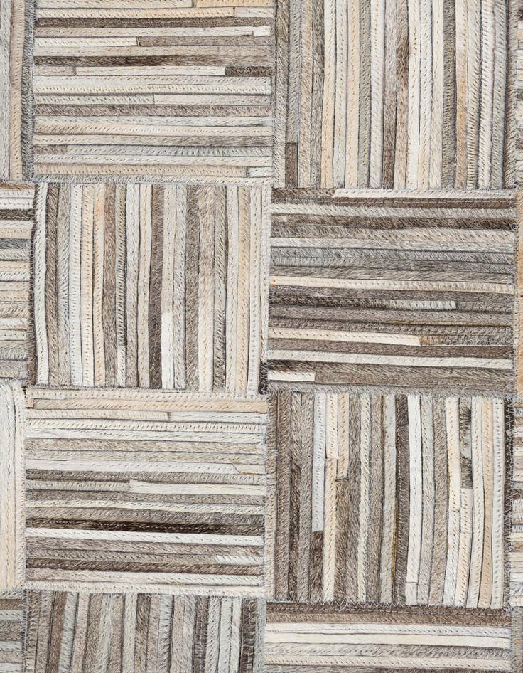 Detail image of  4' 10 x 7' 9 Cowhide Leather Rug