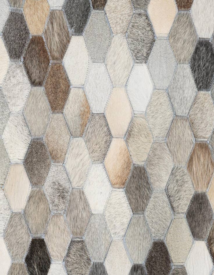 Detail image of  4' 10 x 7' 9 Cowhide Leather Rug