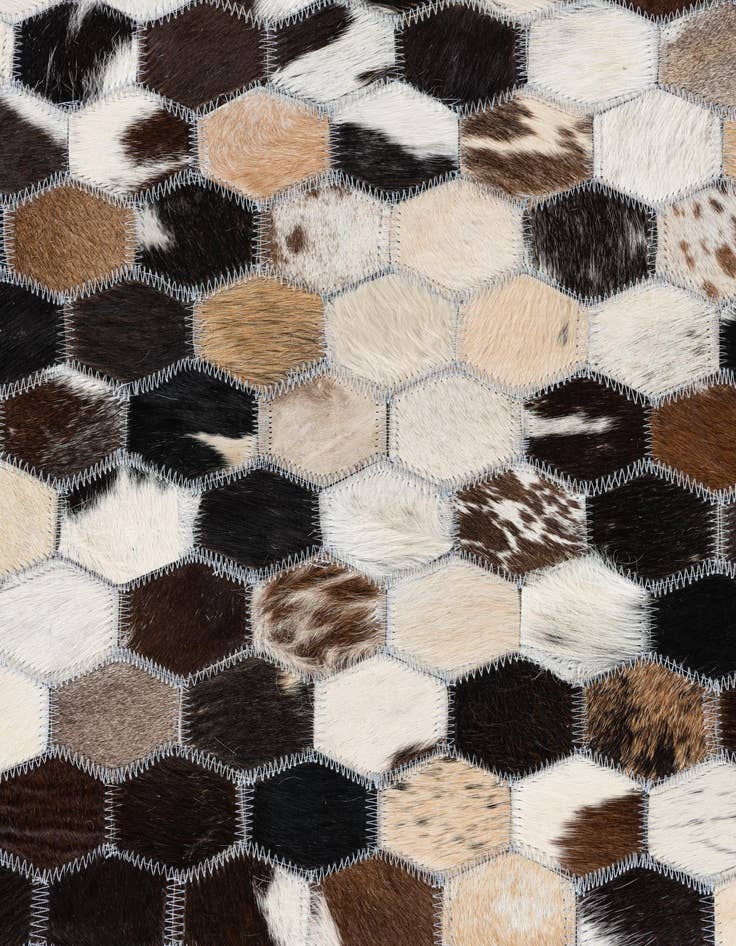 Detail image of  8' 1 x 9' 9 Cowhide Leather Rug
