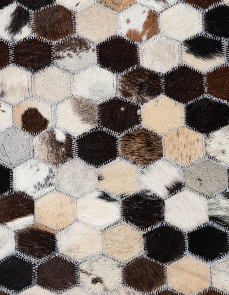 Detail image of  8' 1 x 9' 9 Cowhide Leather Rug