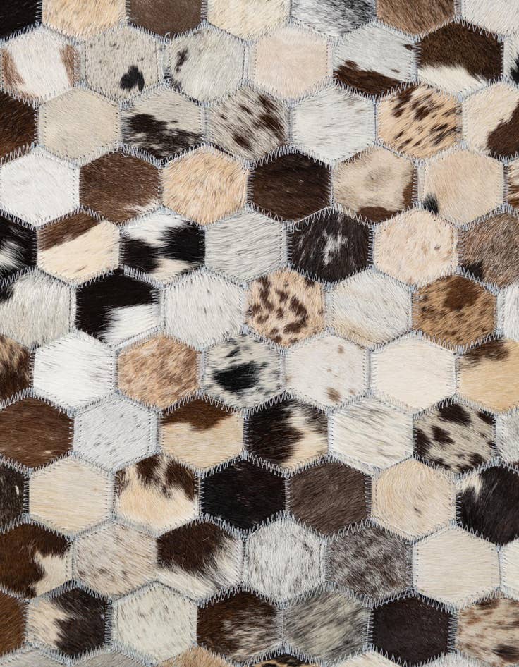 Detail image of  8' 1 x 9' 10 Cowhide Leather Rug