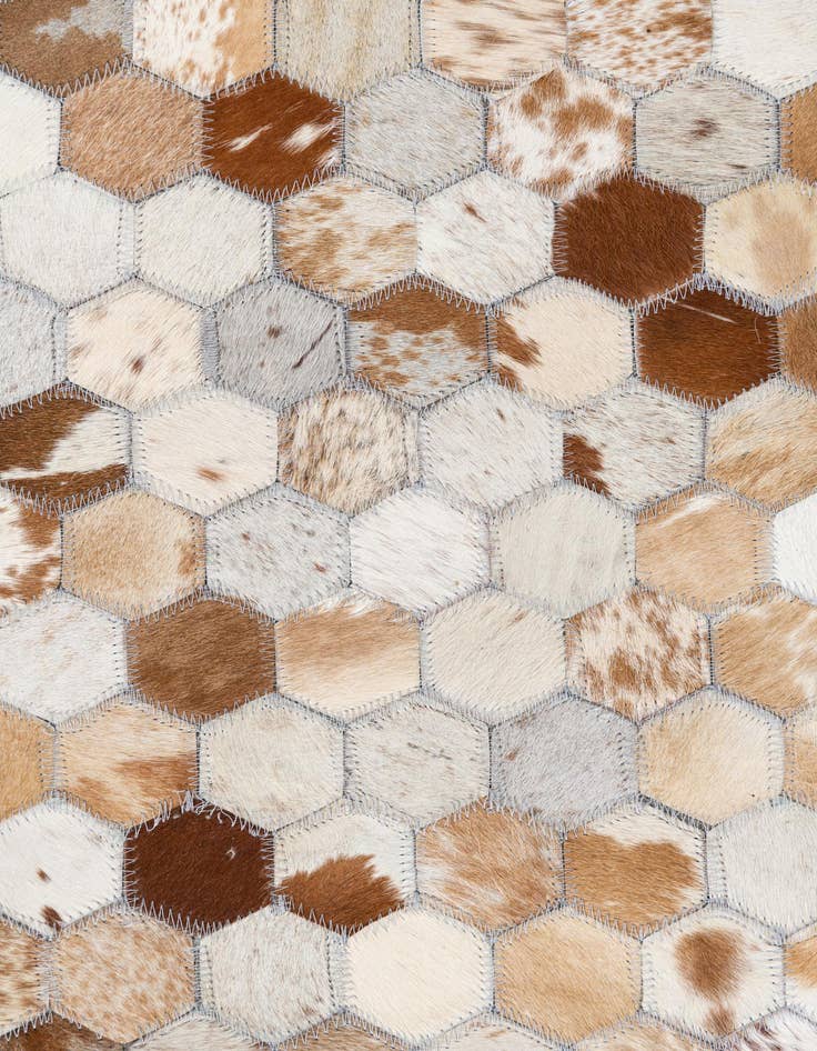 Detail image of  7' 10 x 9' 10 Cowhide Leather Rug