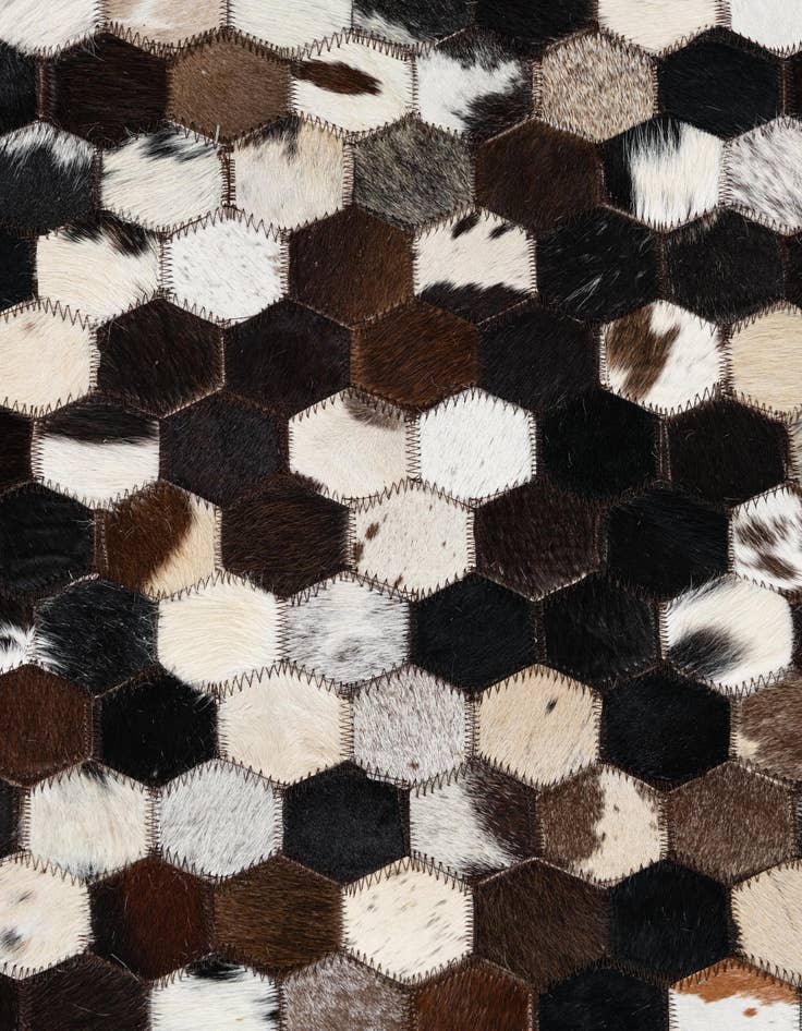 Detail image of  8' x 9' 8 Cowhide Leather Rug