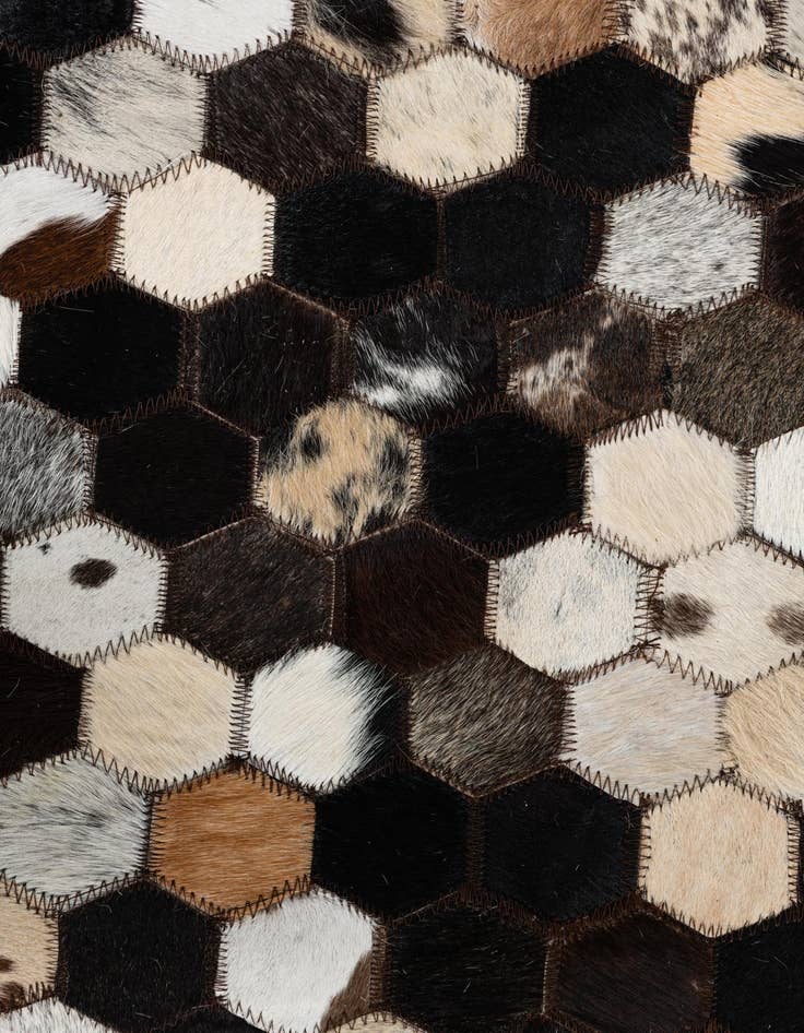 Detail image of  7' 10 x 9' 8 Cowhide Leather Rug