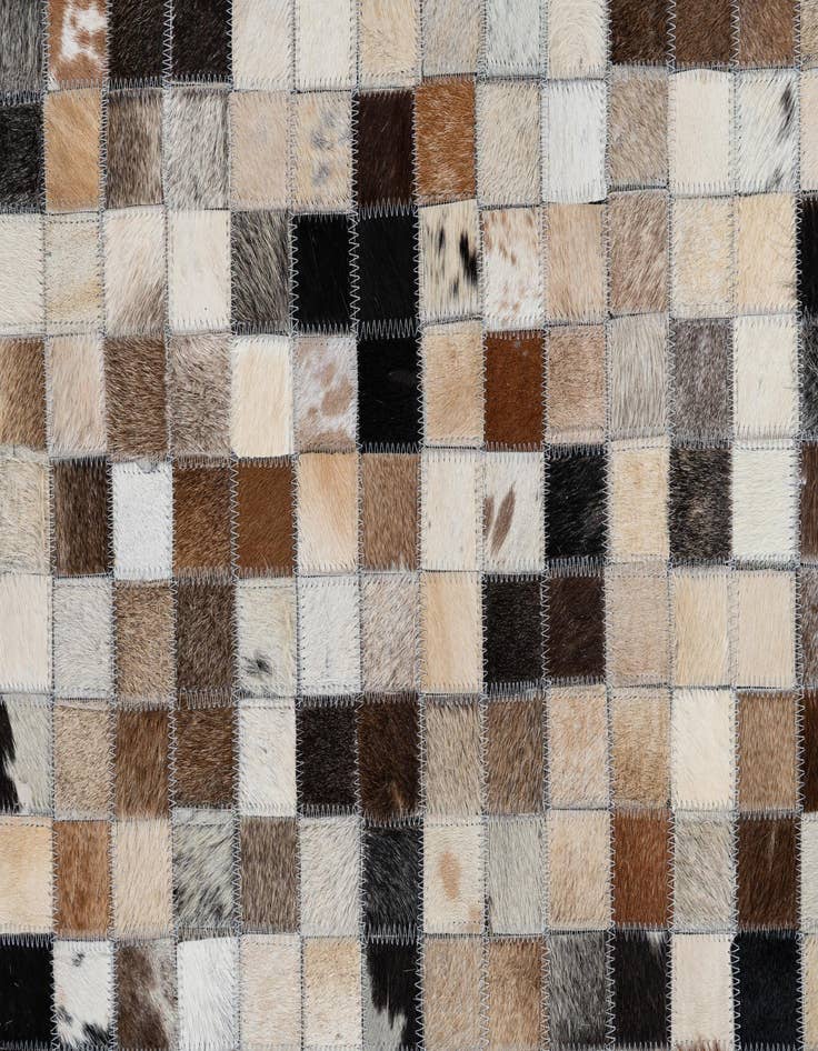 Detail image of  5' 2 x 7' 10 Cowhide Leather Rug