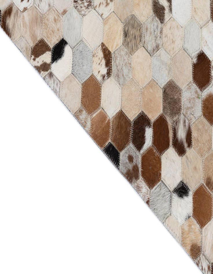 Detail image of  5' 1 x 7' 10 Cowhide Leather Rug