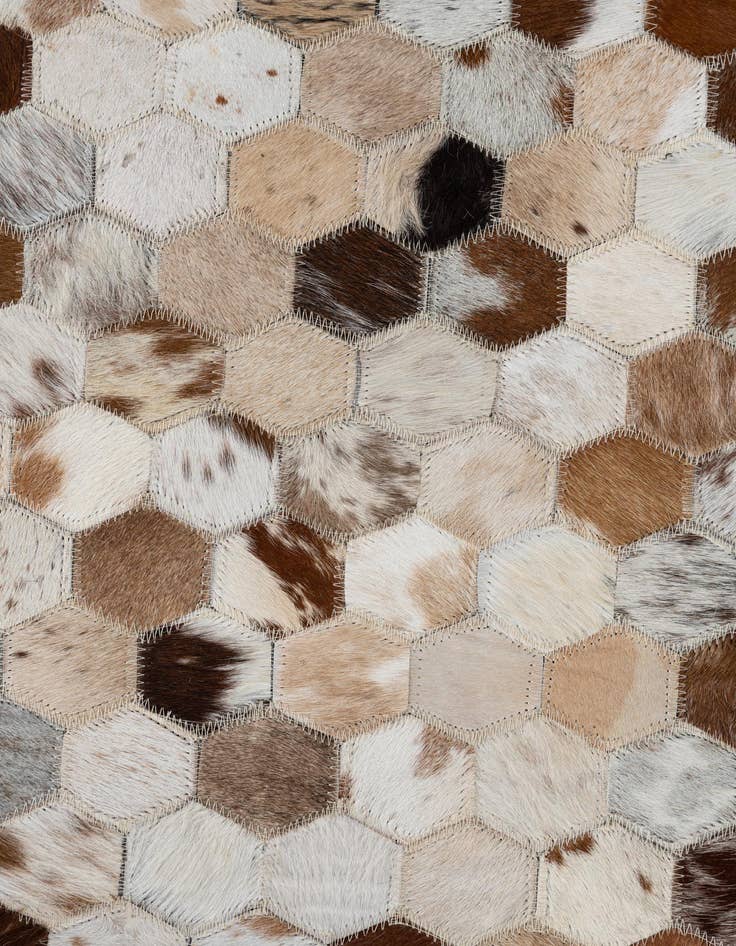 Detail image of  5' 1 x 7' 10 Cowhide Leather Rug