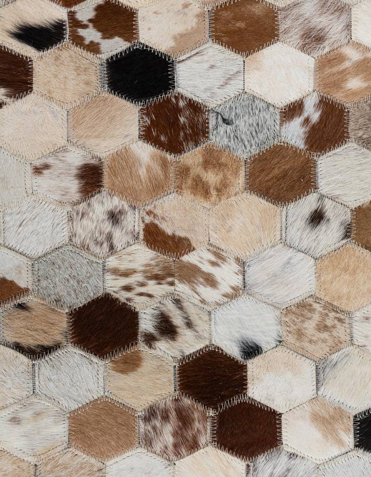 Detail image of  5' 1 x 7' 10 Cowhide Leather Rug