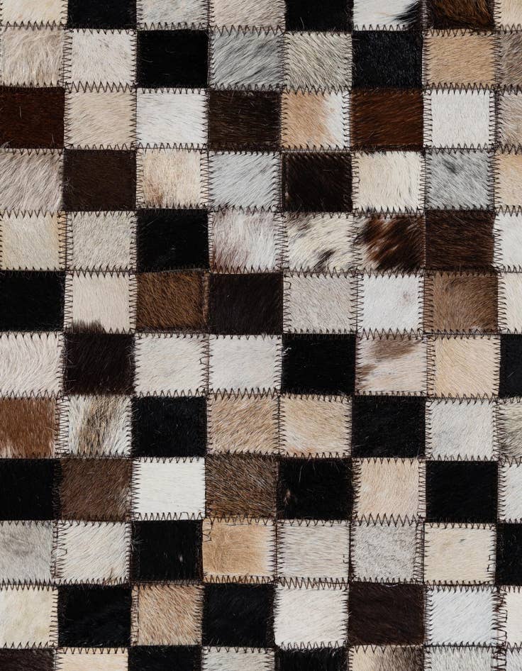 Detail image of  5' 2 x 7' 5 Cowhide Leather Rug