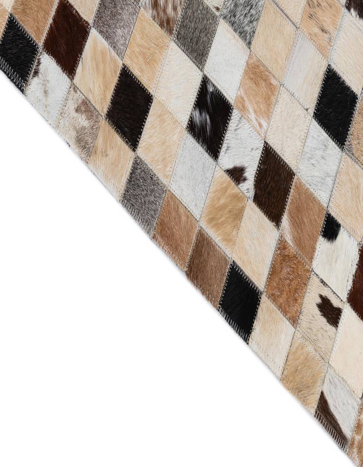Detail image of  5' 2 x 8' 2 Cowhide Leather Rug