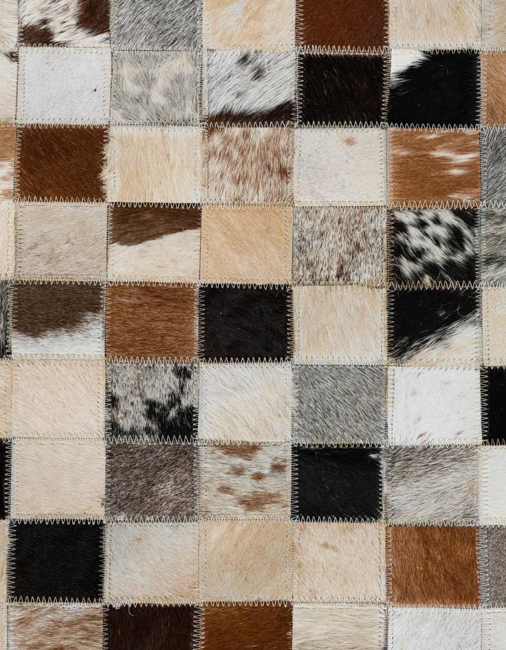 Detail image of  5' 2 x 8' 2 Cowhide Leather Rug