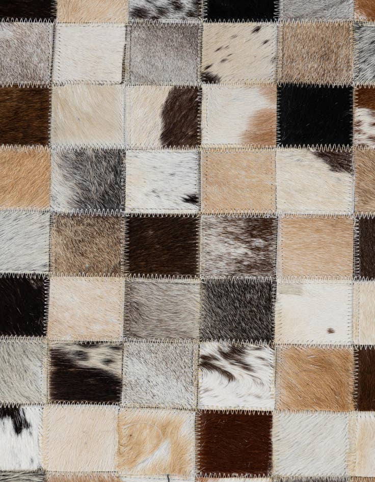Detail image of  5' 2 x 8' 2 Cowhide Leather Rug