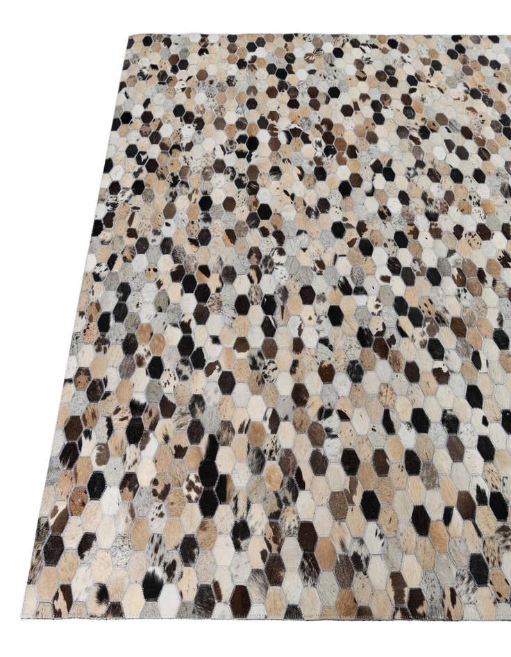 Detail image of  5' 1 x 8' Cowhide Leather Rug