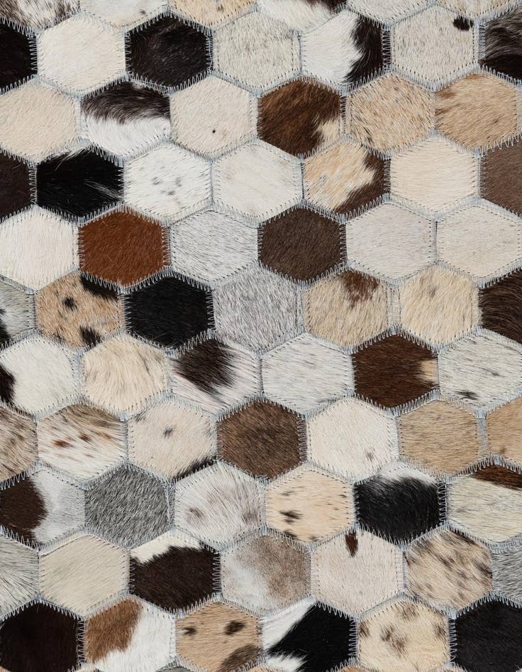 Detail image of  5' 1 x 8' Cowhide Leather Rug