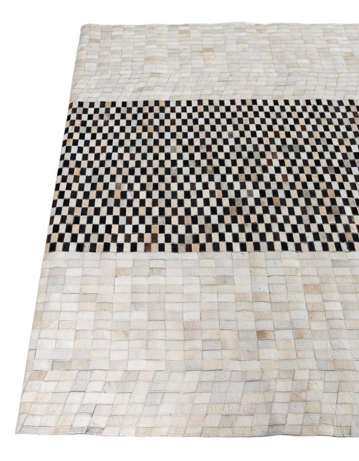 Detail image of  5' 2 x 8' 2 Cowhide Leather Rug