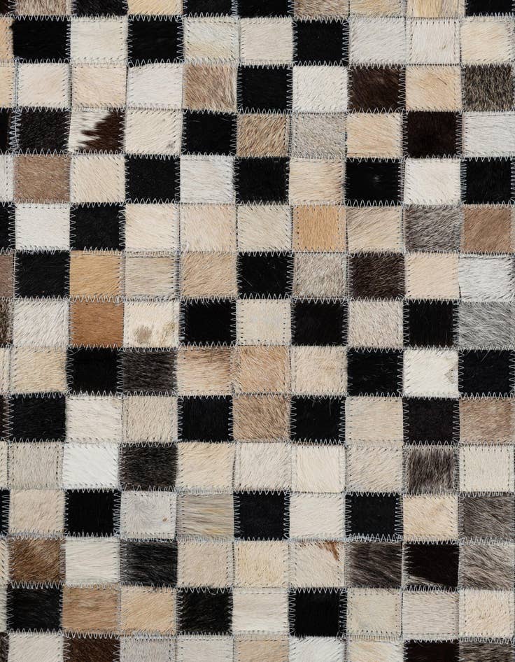 Detail image of  5' 1 x 7' 10 Cowhide Leather Rug