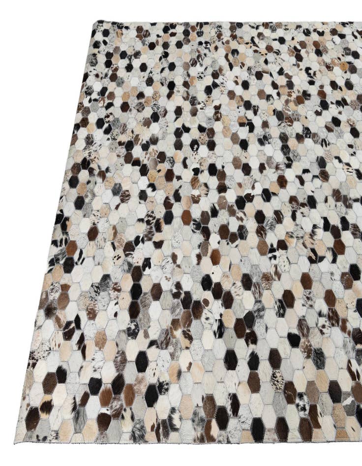 Detail image of  5' 1 x 8' 2 Cowhide Leather Rug