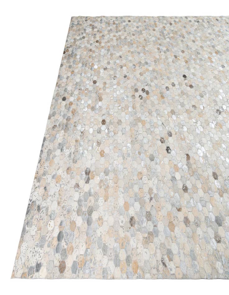 Detail image of  8' 2 x 9' 8 Cowhide Leather Rug