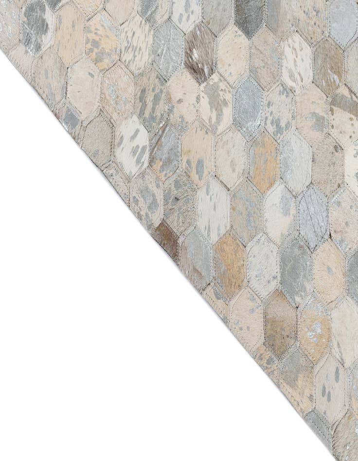 Detail image of  8' 2 x 9' 8 Cowhide Leather Rug