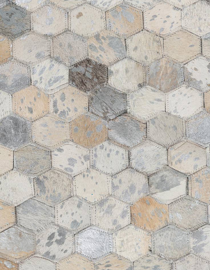 Detail image of  8' 2 x 9' 8 Cowhide Leather Rug