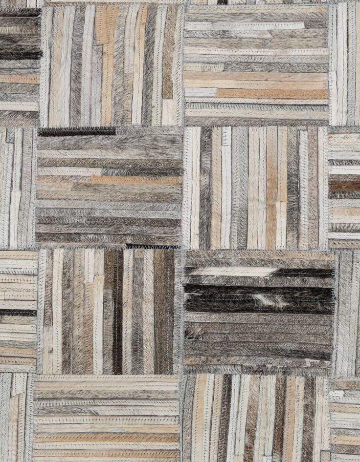 Detail image of  7' 10 x 9' 8 Cowhide Leather Rug