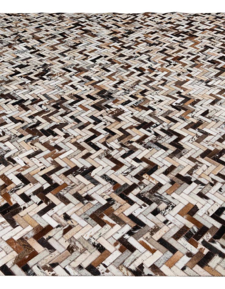 Detail image of  8' 2 x 9' 10 Cowhide Leather Rug