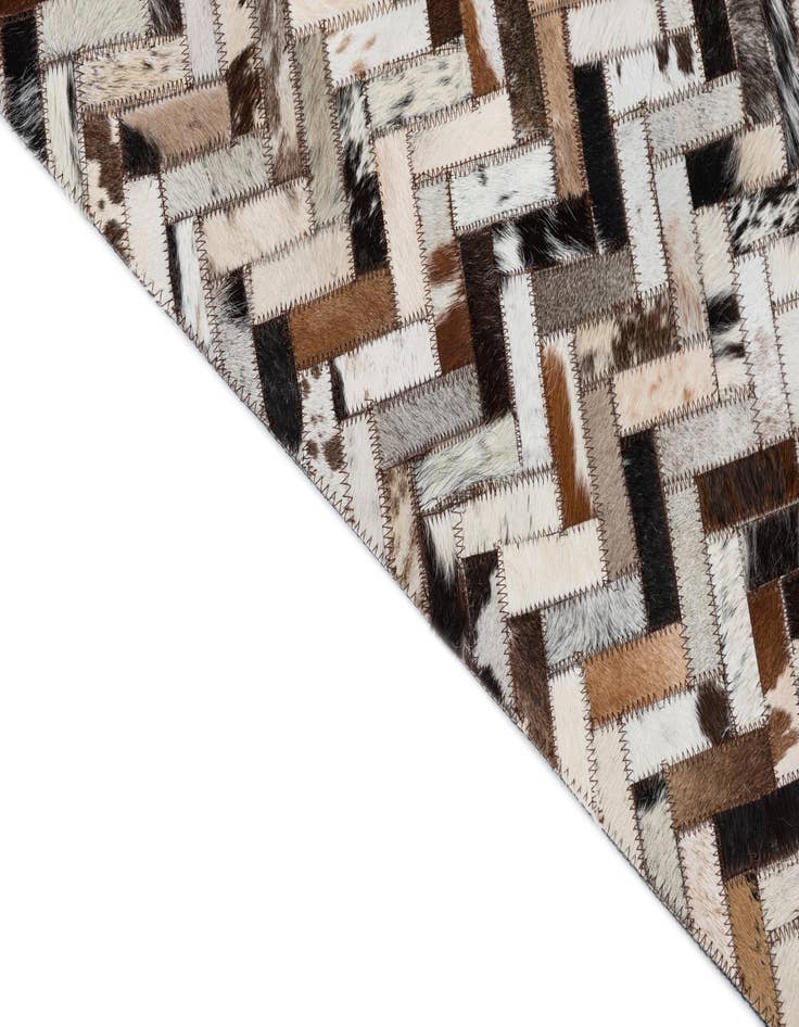 Detail image of  8' 2 x 9' 10 Cowhide Leather Rug