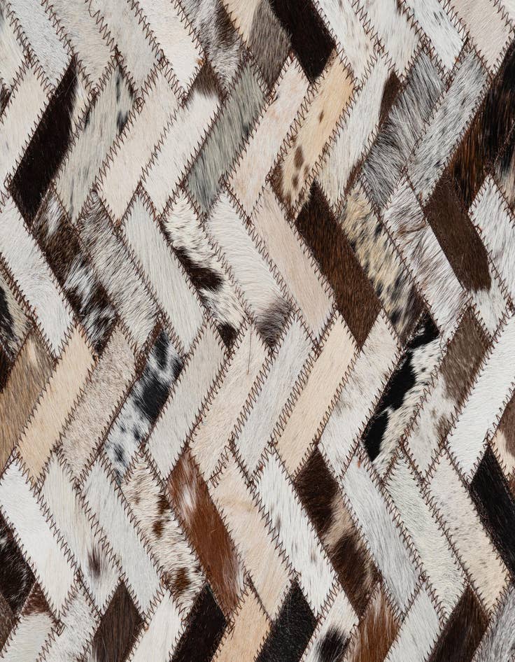 Detail image of  8' 2 x 9' 10 Cowhide Leather Rug