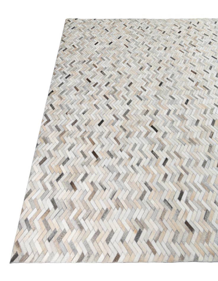 Detail image of  8' 1 x 9' 5 Cowhide Leather Rug