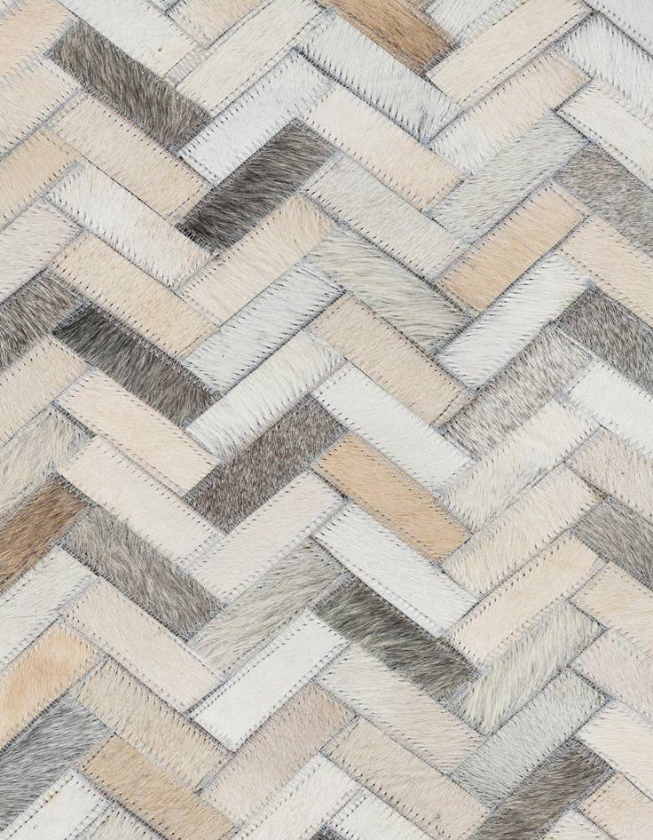 Detail image of  8' 1 x 9' 5 Cowhide Leather Rug