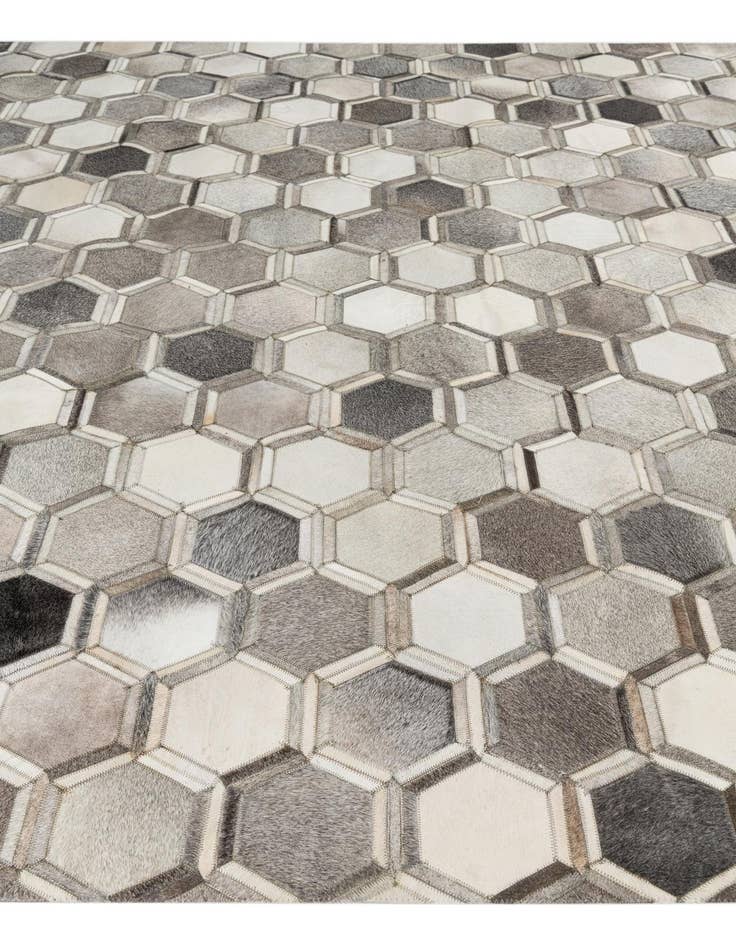 Detail image of  8' 1 x 10' Cowhide Leather Rug