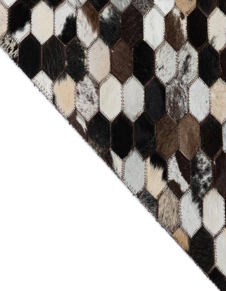 Detail image of  8' 1 x 10' Cowhide Leather Rug