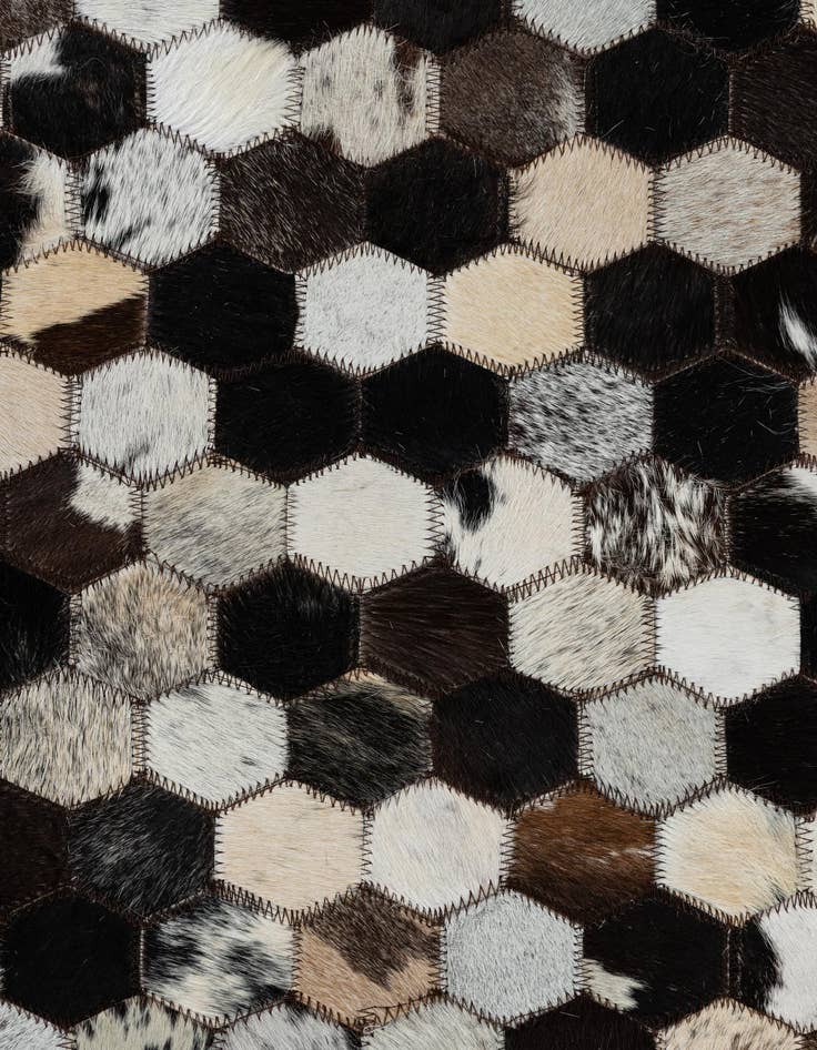 Detail image of  8' 1 x 10' Cowhide Leather Rug