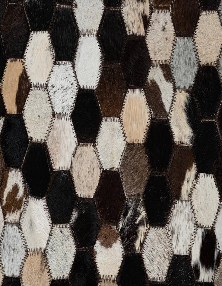 Detail image of  8' 1 x 10' Cowhide Leather Rug