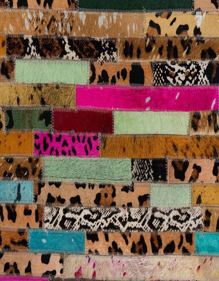 Detail image of  5' 1 x 8' Cowhide Leather Rug