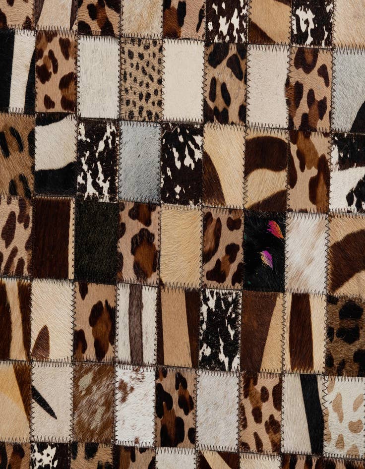 Detail image of  5' 1 x 8' 1 Cowhide Leather Rug