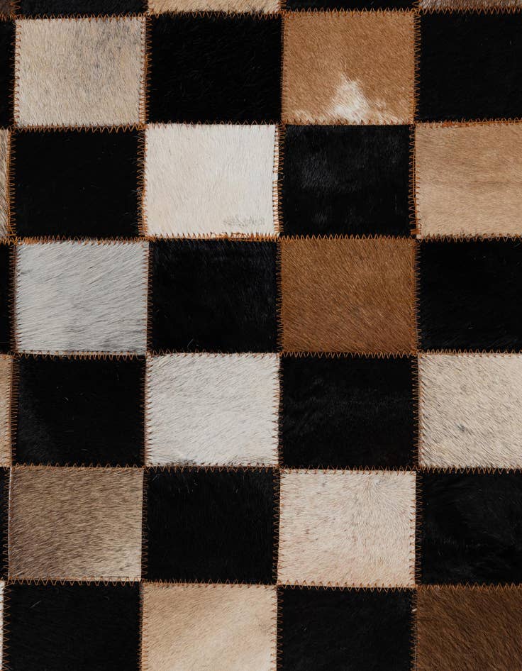 Detail image of  5' 1 x 7' 10 Cowhide Leather Rug