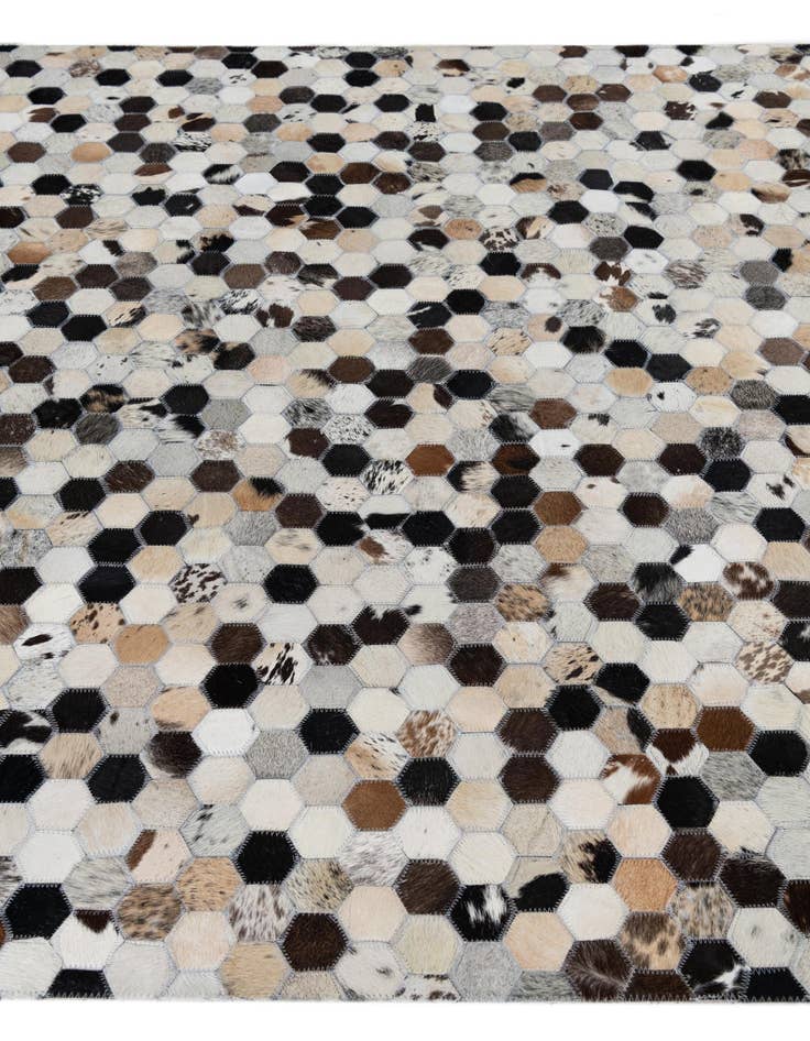 Detail image of  5' x 7' 10 Cowhide Leather Rug
