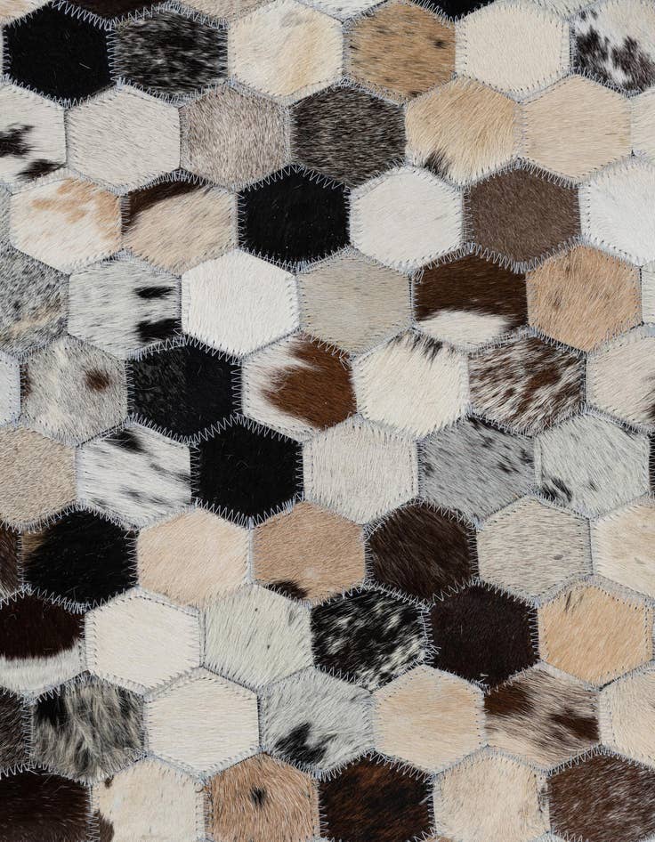 Detail image of  5' x 7' 10 Cowhide Leather Rug