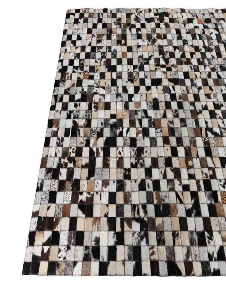 Detail image of  5' x 7' 10 Cowhide Leather Rug