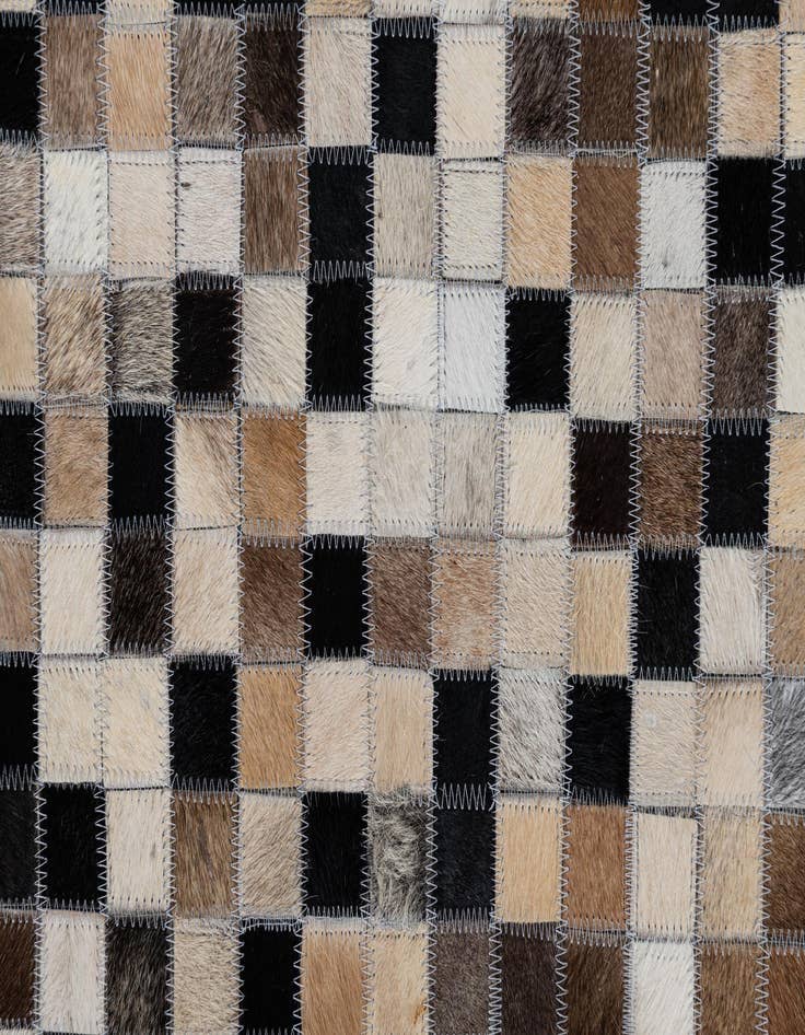 Detail image of  4' 10 x 7' 10 Cowhide Leather Rug