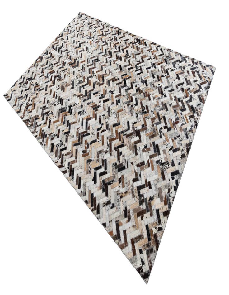 Detail image of  5' 1 x 7' 8 Cowhide Leather Rug