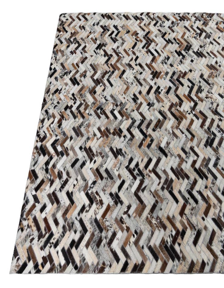 Detail image of  5' 1 x 7' 8 Cowhide Leather Rug