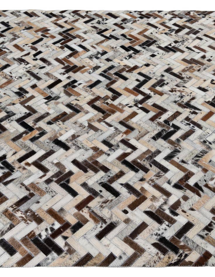 Detail image of  5' 1 x 7' 8 Cowhide Leather Rug