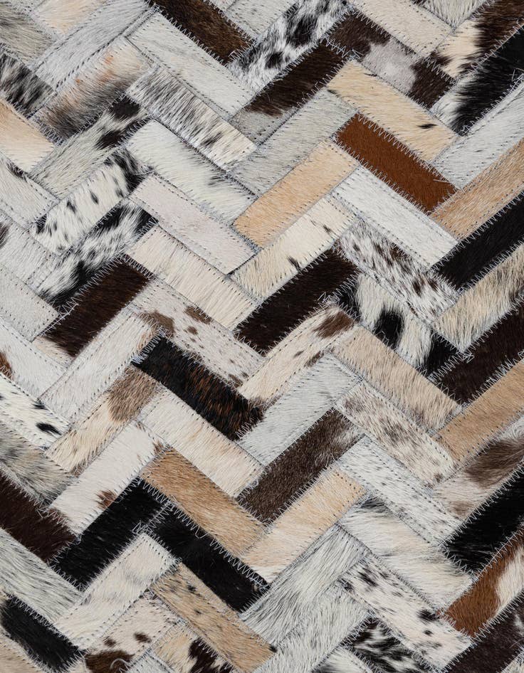 Detail image of  5' 1 x 7' 8 Cowhide Leather Rug