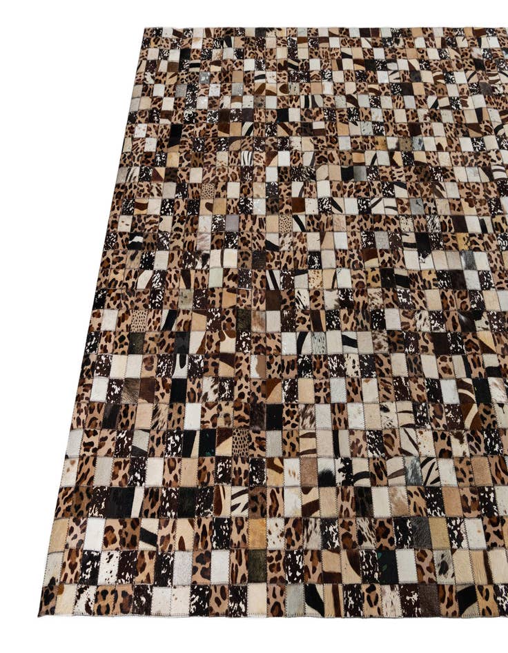 Detail image of  5' 1 x 8' 1 Cowhide Leather Rug