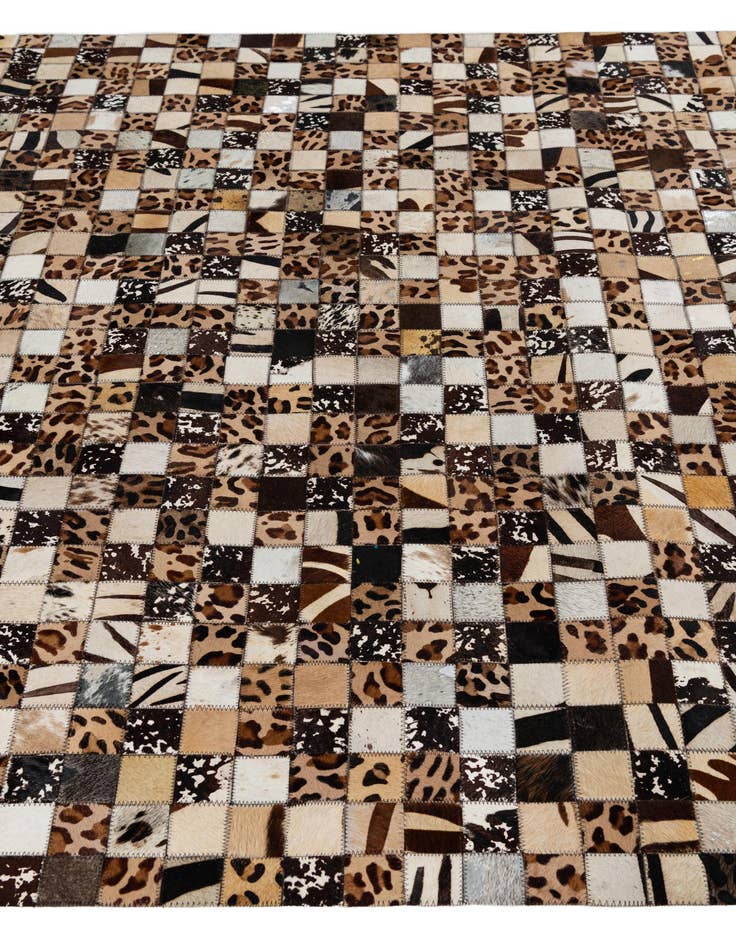 Detail image of  5' 1 x 8' 1 Cowhide Leather Rug