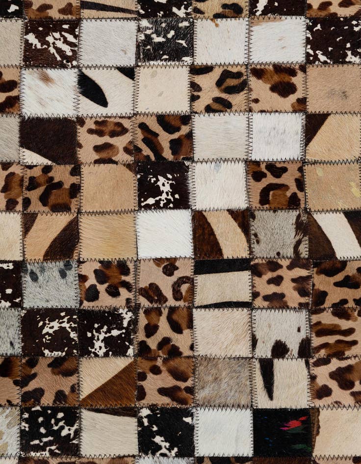 Detail image of  5' 1 x 8' 1 Cowhide Leather Rug