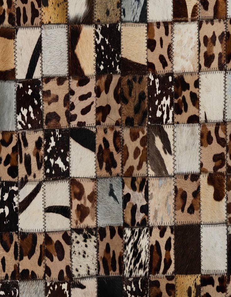Detail image of  5' 1 x 8' 1 Cowhide Leather Rug