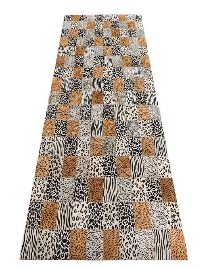 Detail image of  4' 10 x 7' 8 Cowhide Leather Rug